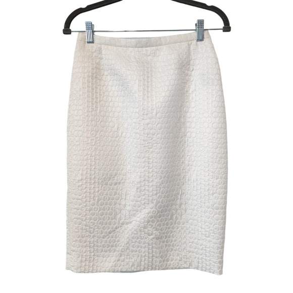 Ross Mayer Dresses & Skirts - Ross Mayer Embossed White Pencil Skirt